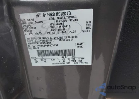 2006 Lincoln Mark Lt z USA, uszkodzony, nr VIN 5LTPW16596FJ03457